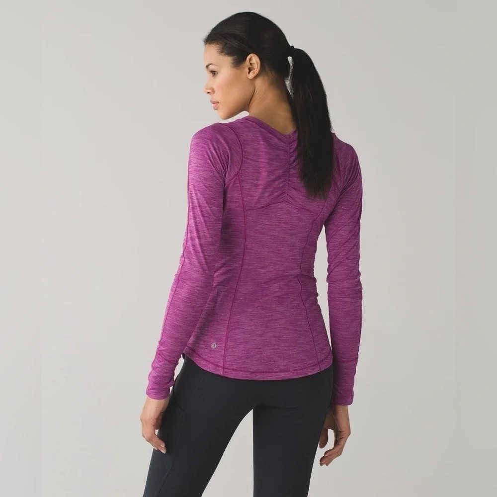 Lululemon 5 Mile Long Sleeve Heathered Regal Plum 8